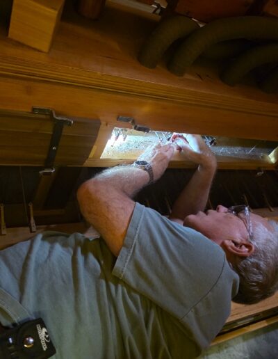 Andrew Walker working on a pipe organ