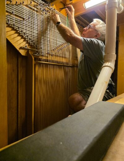 Andrew working on a pipe organ