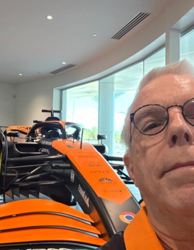 Andrew Posing with a Race car